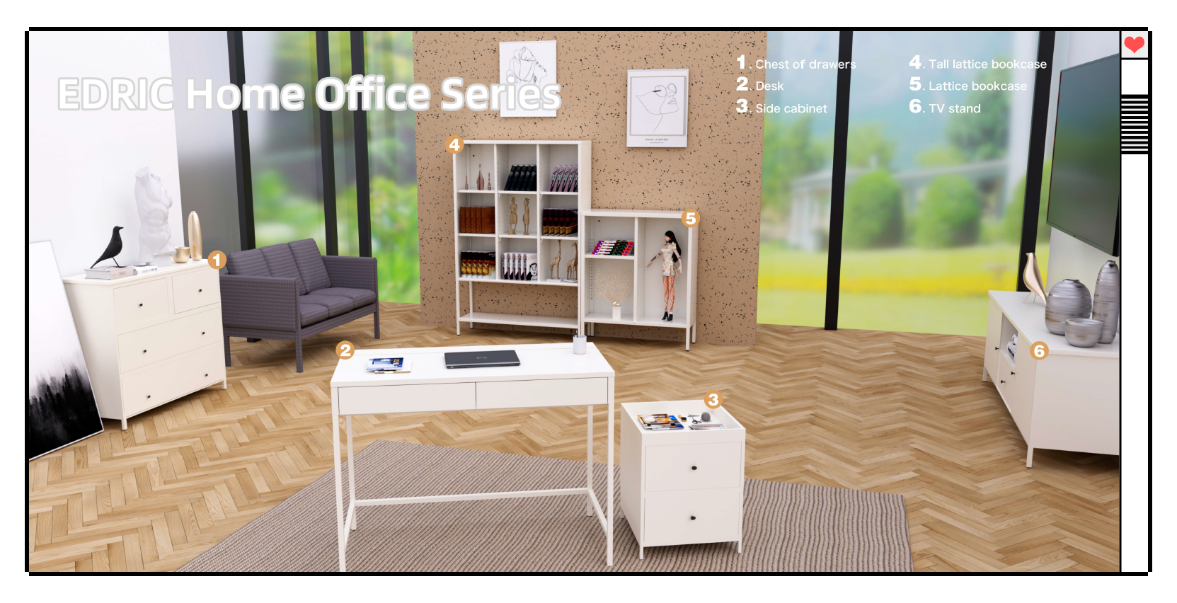 EDRIC home office series practical aesthetical work from home solution