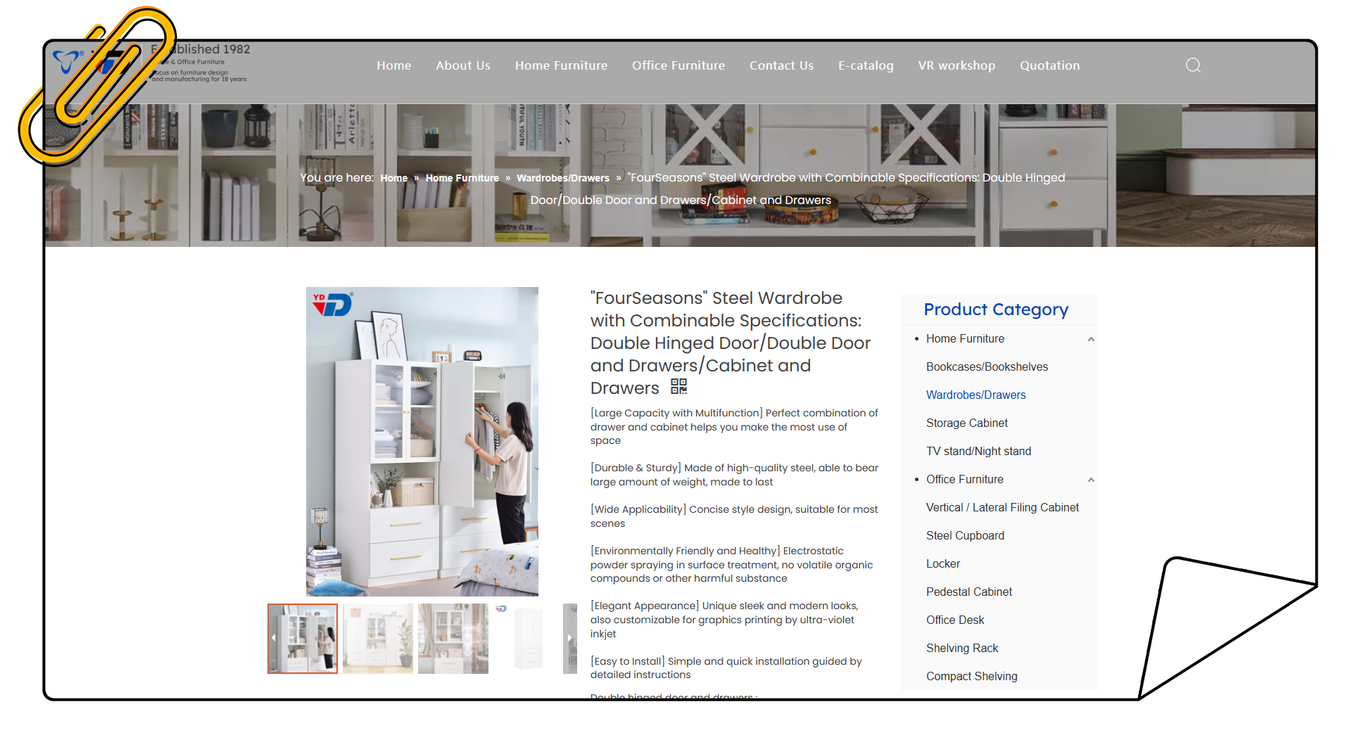 fourseasons steel combination wardrobe bedroom design home decor for clothing Yadan Steel Furniture