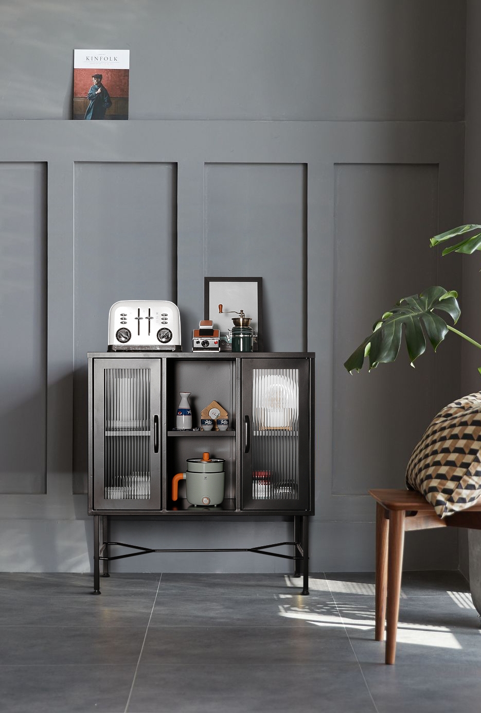 glass door steel kitchen sideboard practical and beautiful steel furniture by Yadan Steel Furniture