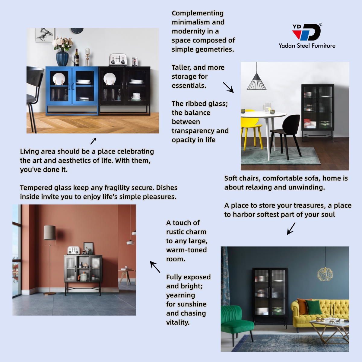 glass door steel kitchen sideboard practical and beautiful steel furniture by Yadan Steel Furniture