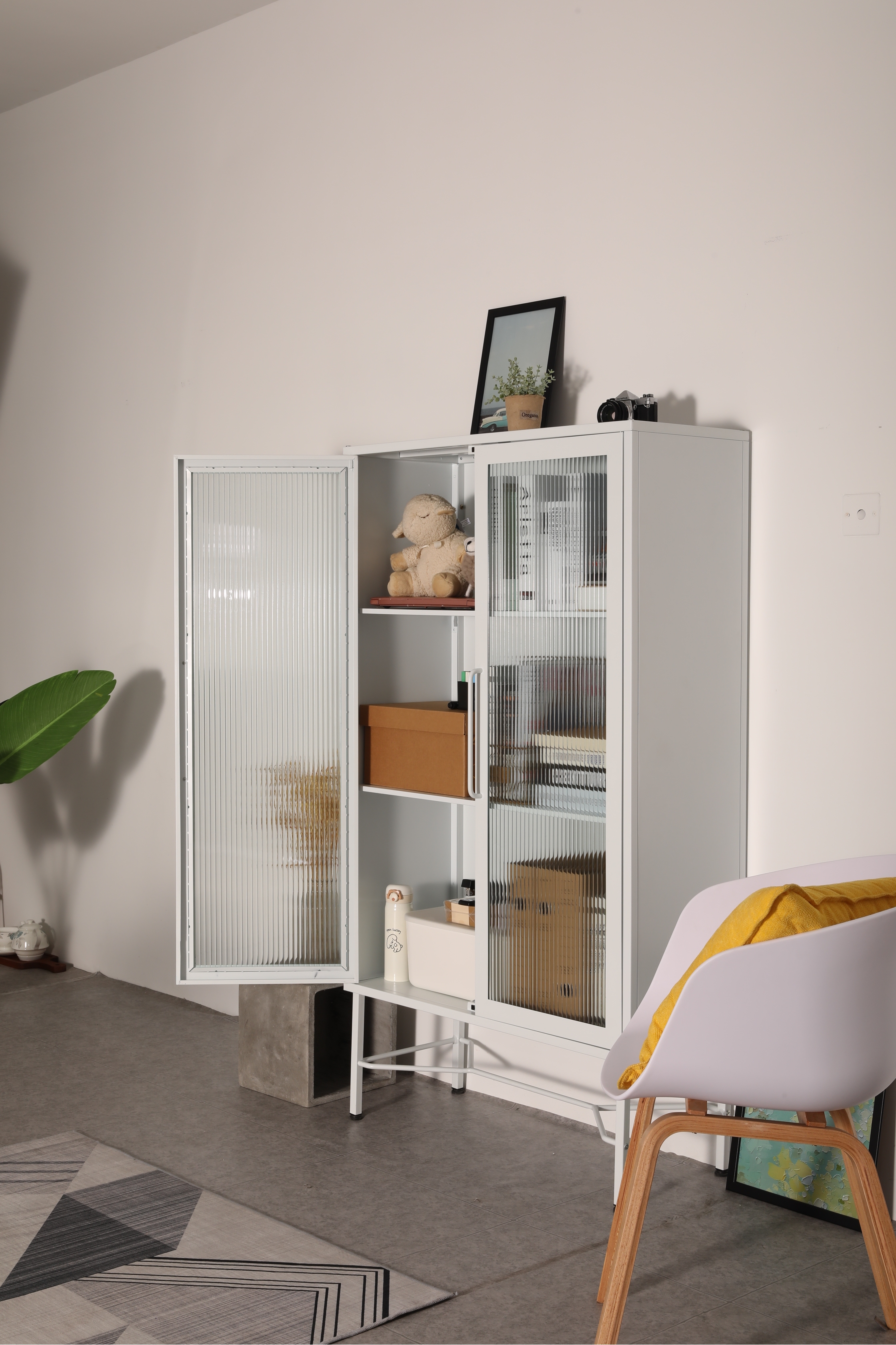 glass door steel kitchen sideboard practical and beautiful steel furniture by Yadan Steel Furniture