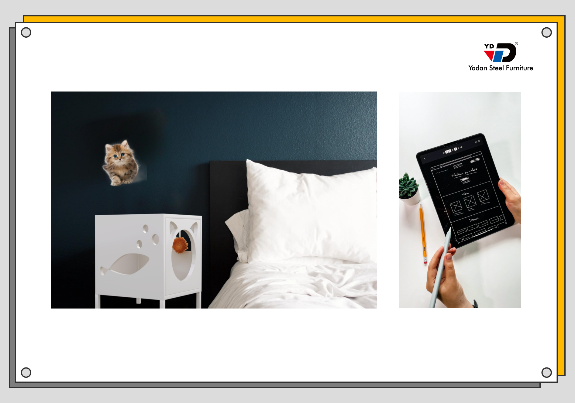 steel cat house nightstand bedside table yadan steel furniture