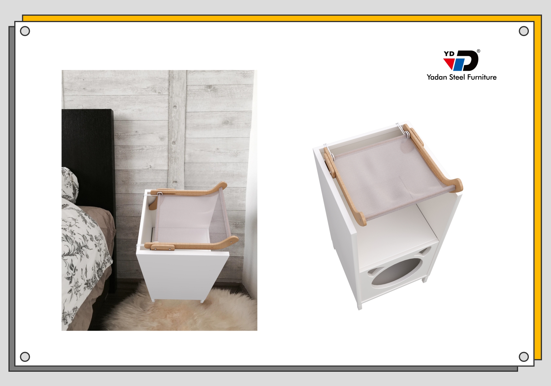 steel cat house nightstand bedside table yadan steel furniture