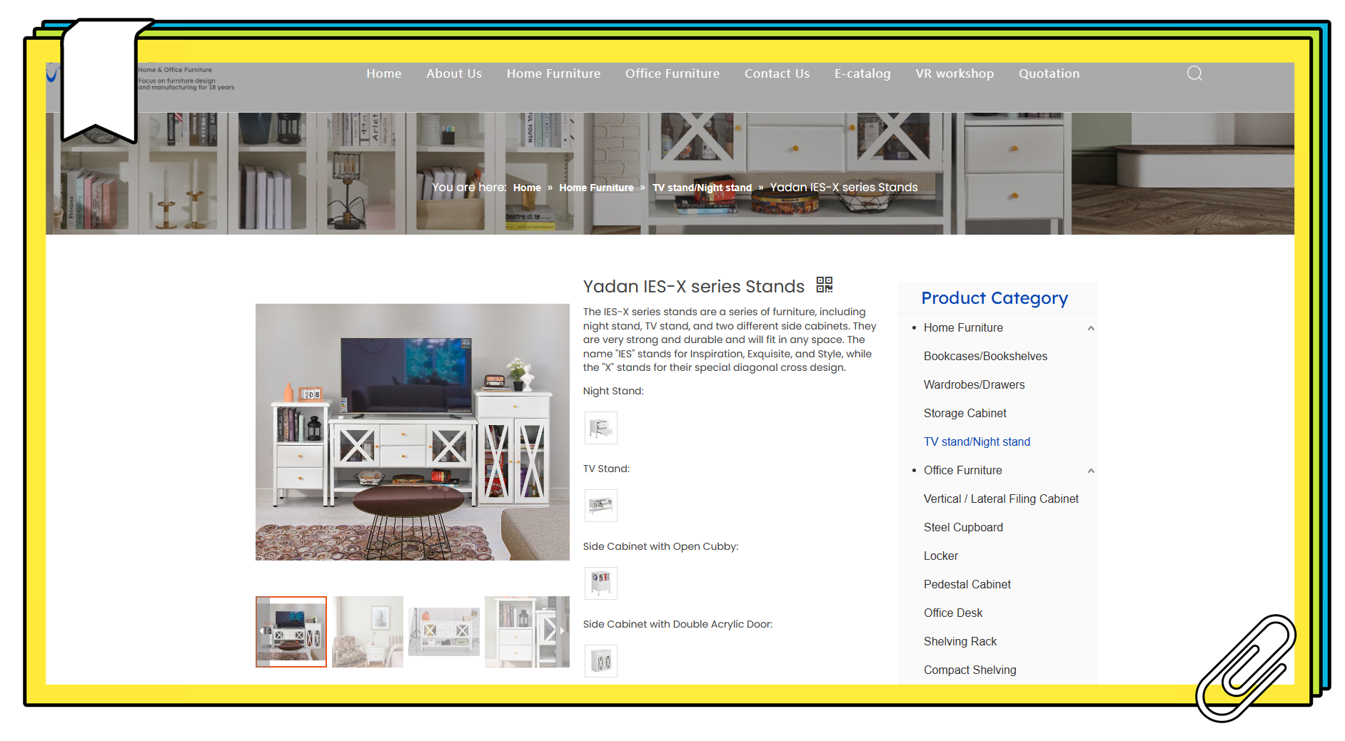 IES-X steel TV stands night stand cabinet furniture China sustainability environment