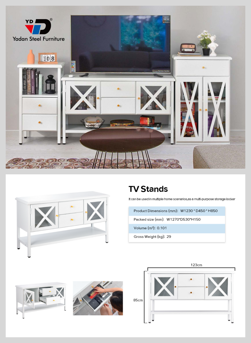 IES-X steel TV stands night stand cabinet furniture China sustainability environment