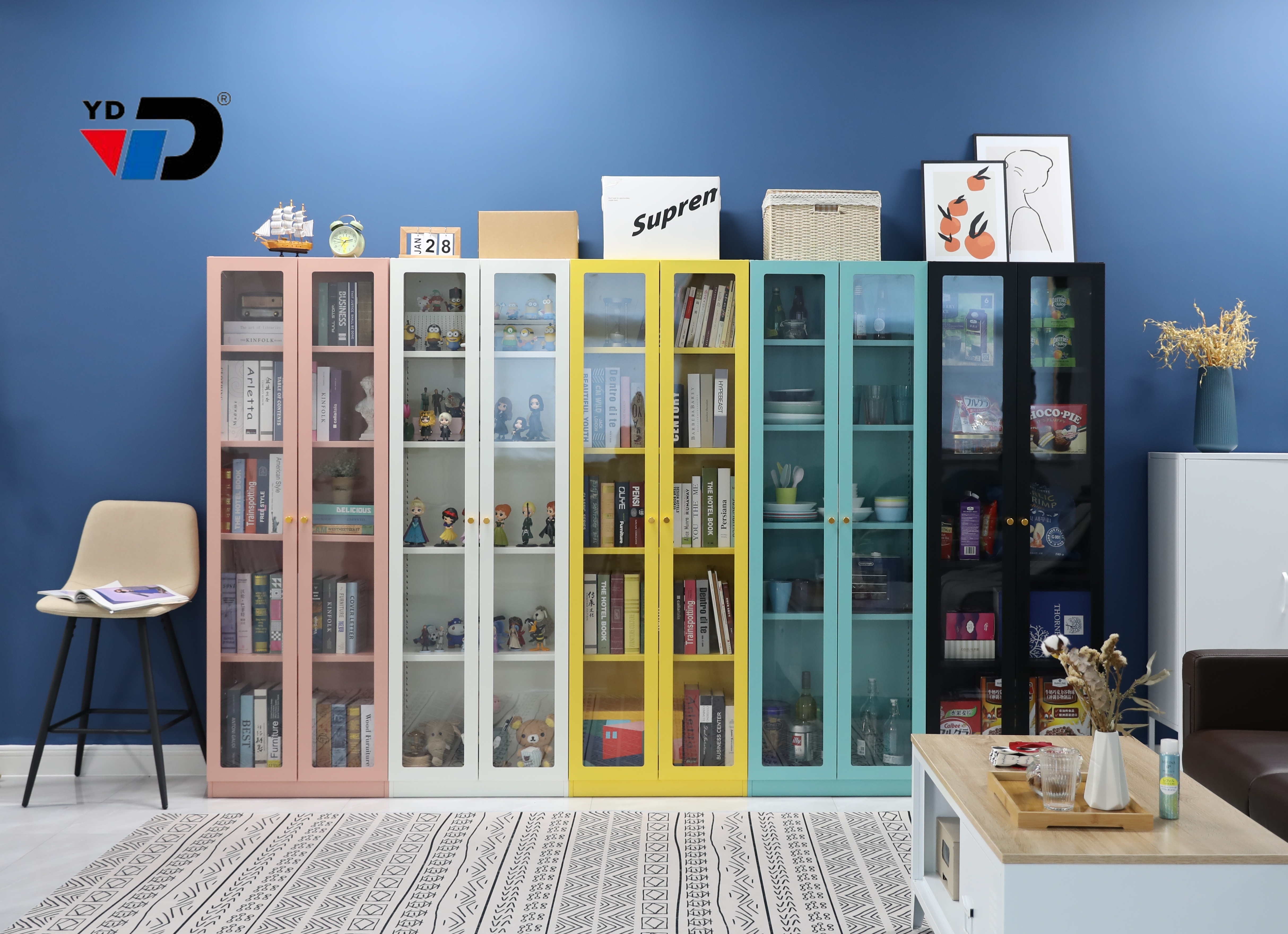 wood bookcase steel bookcase Yandan Steel Furniture